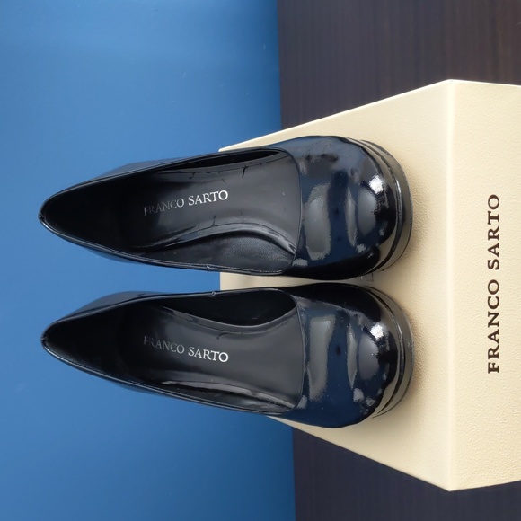 Franco Sarto Black Patent Leather Pumps with Platform size 8.5 - Picture 2 of 8